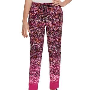 DKNY pink printed pull on pants small NWT $89